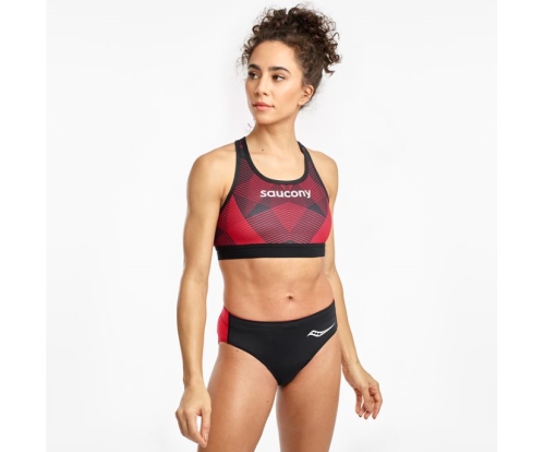 Tenis Saucony Saucony Elite Bra Top Mujer Tops Ropa Negras / Rojas México MX-053-PJ